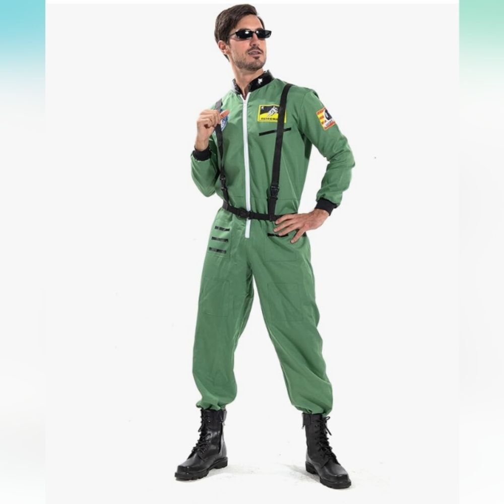 EraSpooky Green Astronaut Costume Men's XL NWOT No Belt